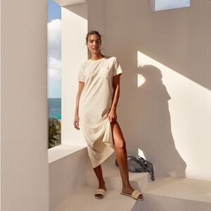 Haven Well Within Yellow Stripe Organic Cotton Stripe T Shirt Dress Size XL